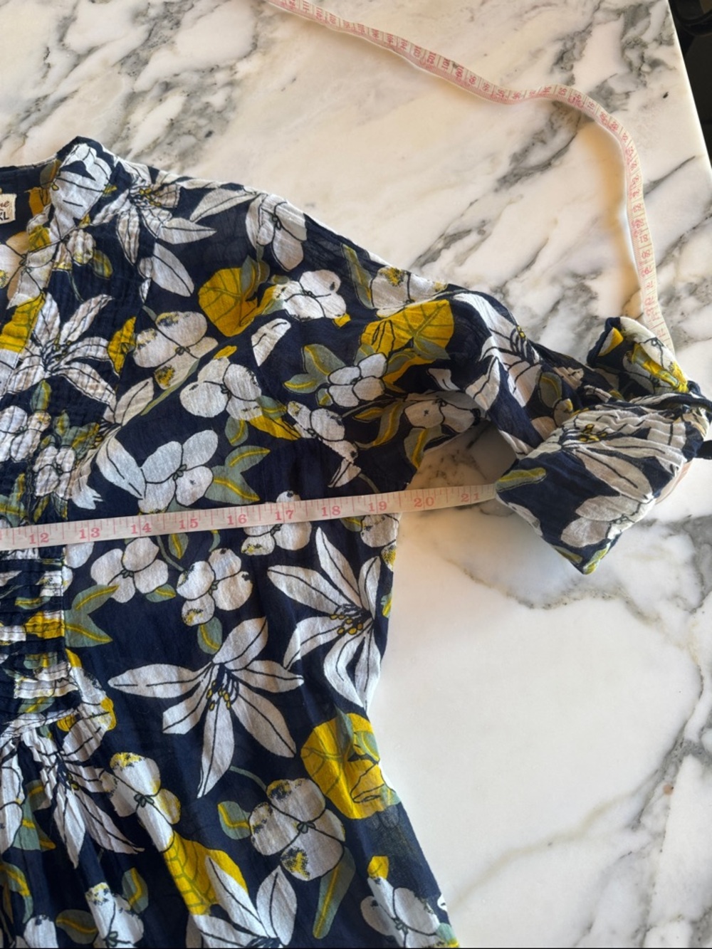 Magazine Floral Tunic Top 100% Cotton with 3/4 Sleeve Top Women’s XL - Picture 10 of 13